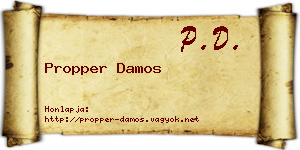 Propper Damos névjegykártya